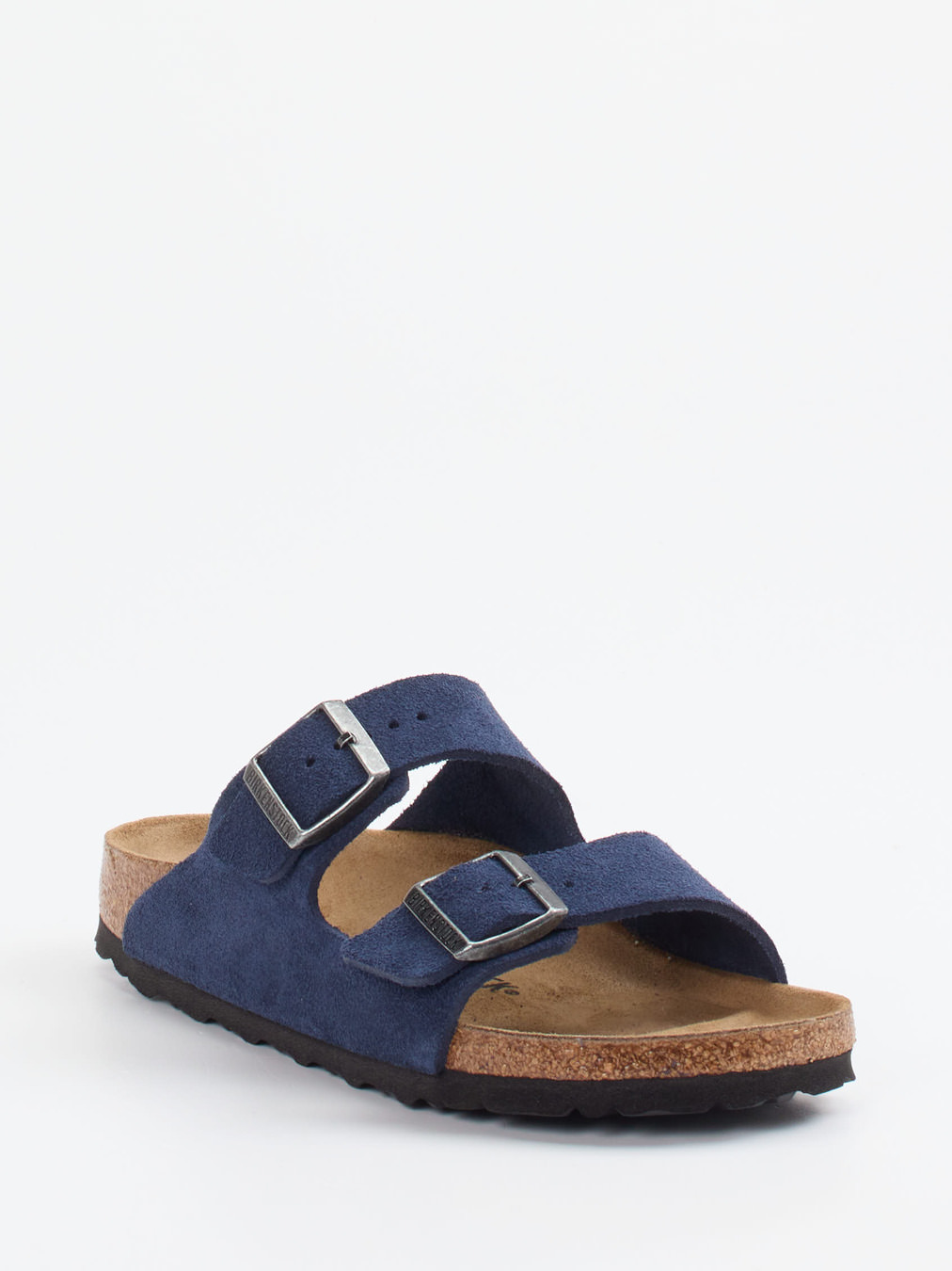 Birkenstock – Zwei-Riemen-Pantolette aus Veloursleder Blau