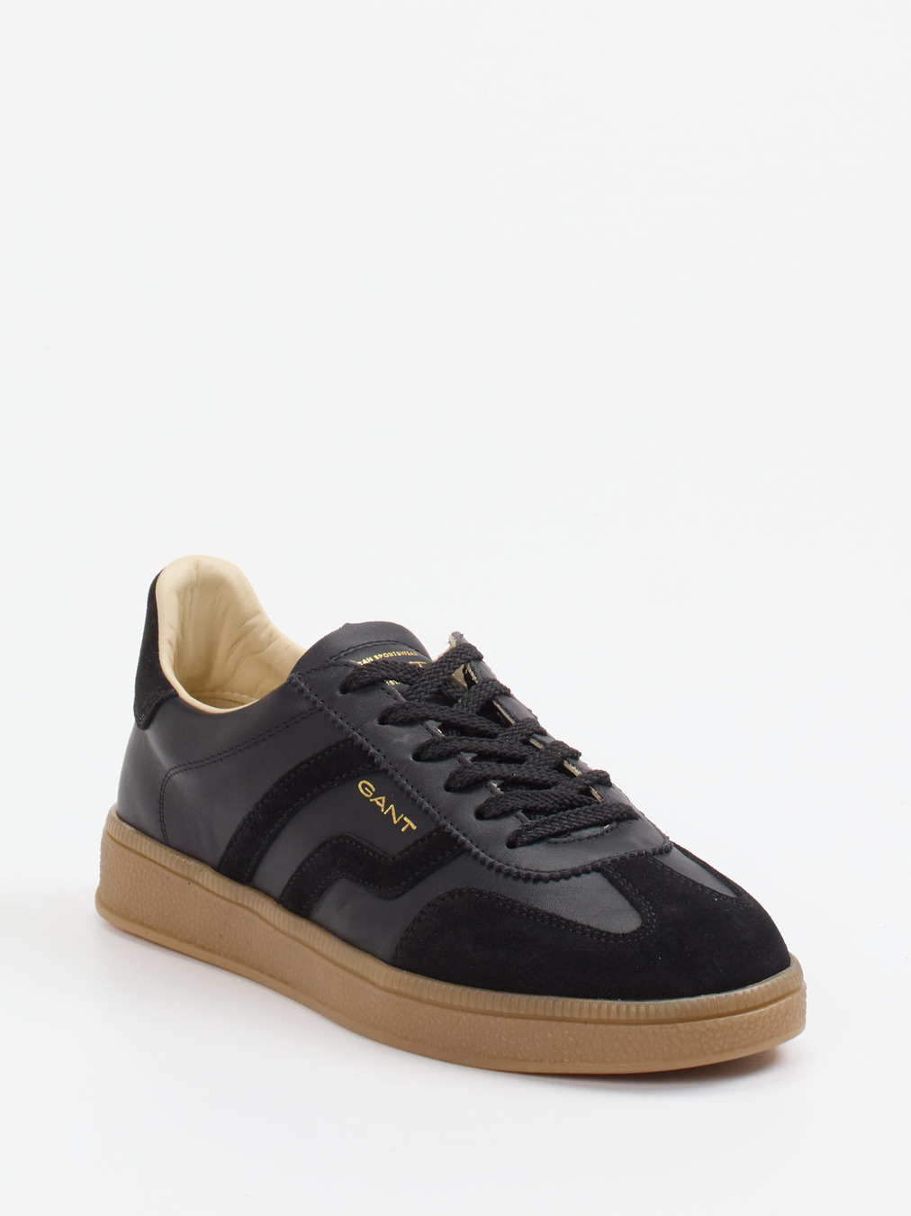 Gant – Sneaker aus Velour/Leder in Schwarz