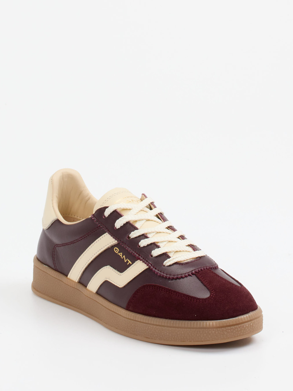 Gant – Retro-Sneaker aus Velour/Leder weinrot