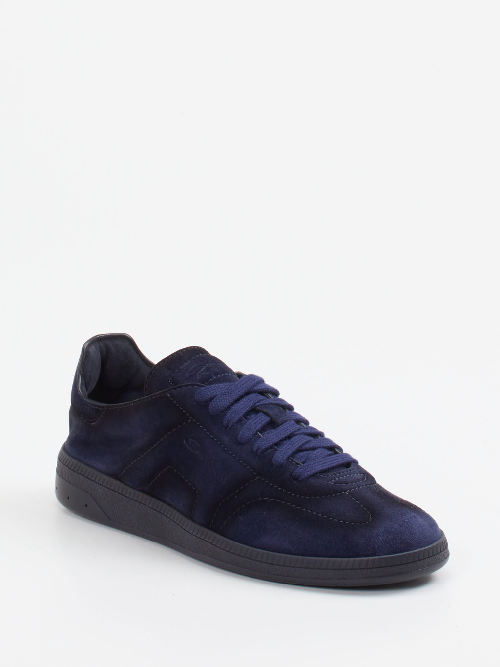 Santoni – Sneaker aus Veloursleder Dunkelblau