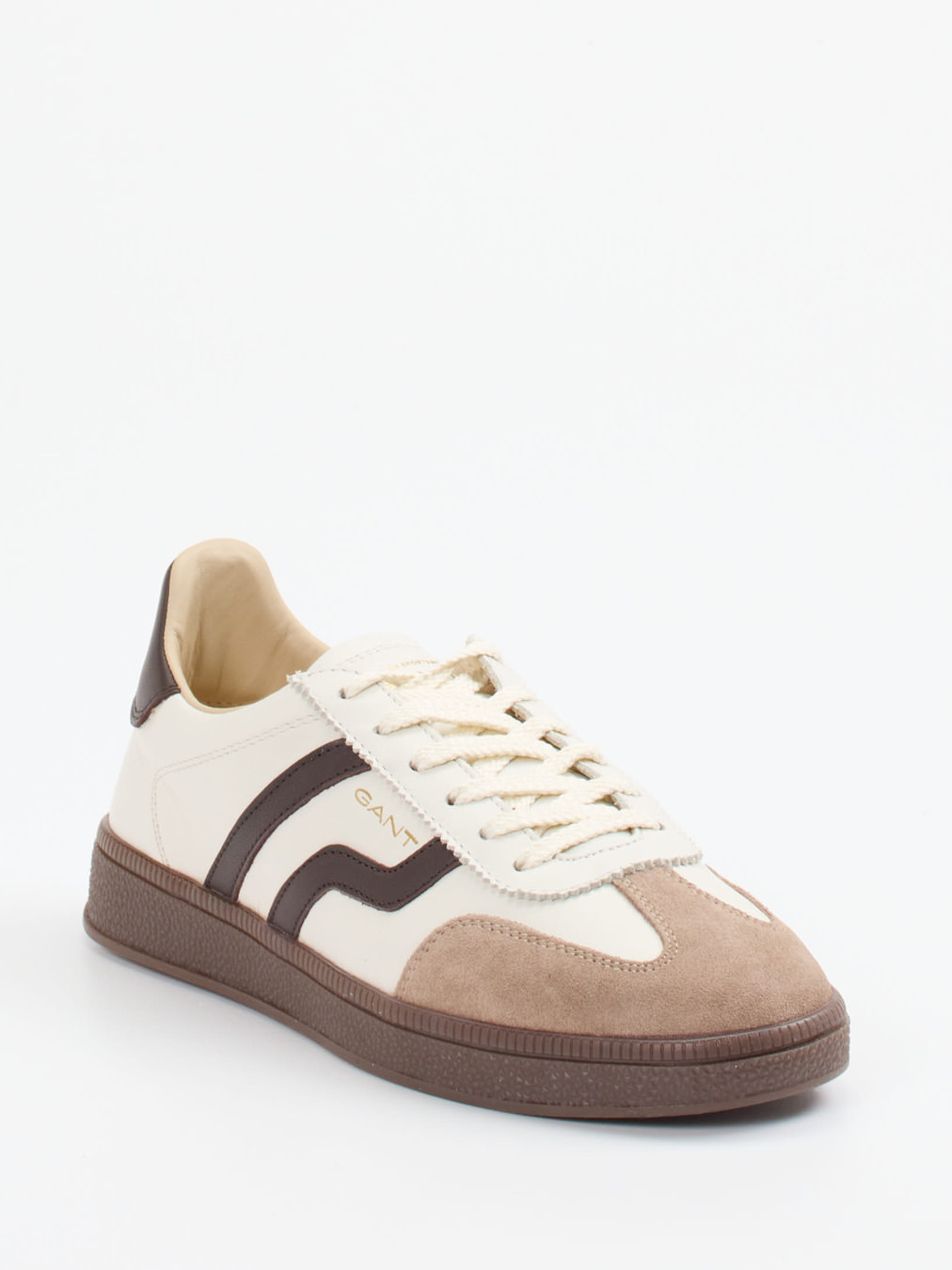 Gant – Sneaker aus Velour- und Glattleder cremeweiß