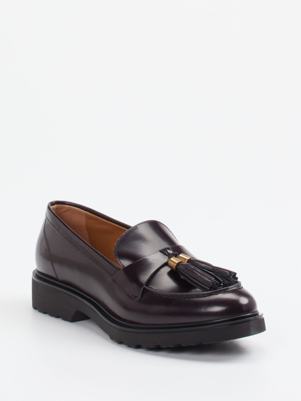 Konstantin Starke – Slipper aus Kalbleder dunkelrot glänzend