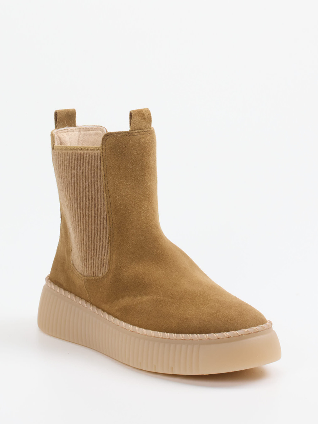 Gabor – Chelsea Boots aus Veloursleder camelbraun