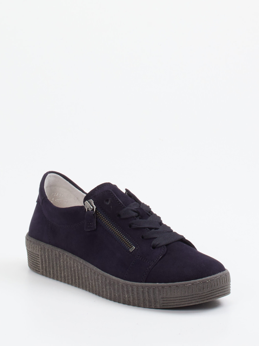 Gabor – Plateau-Sneaker aus Veloursleder Dunkelblau