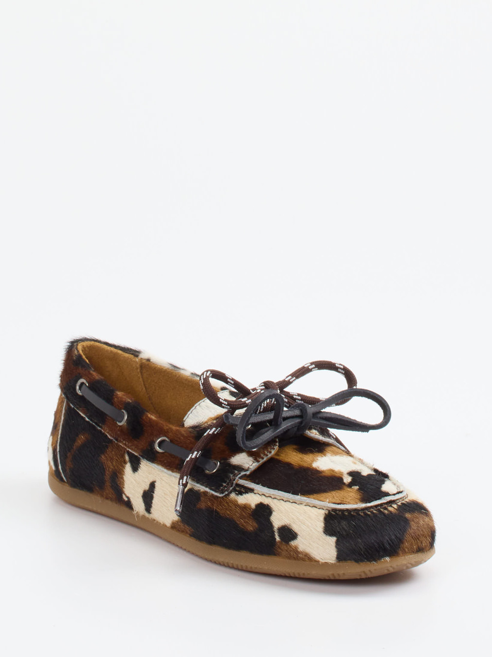 Andrea Puccini – Mokassin aus Fellimitat mit Animal Print