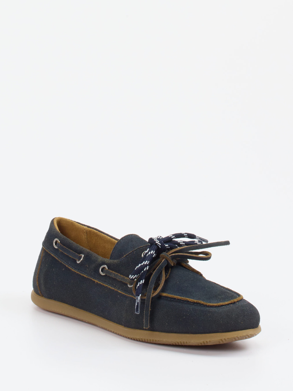 Andrea Puccini – Bootsschuhe aus Veloursleder dunkelblau