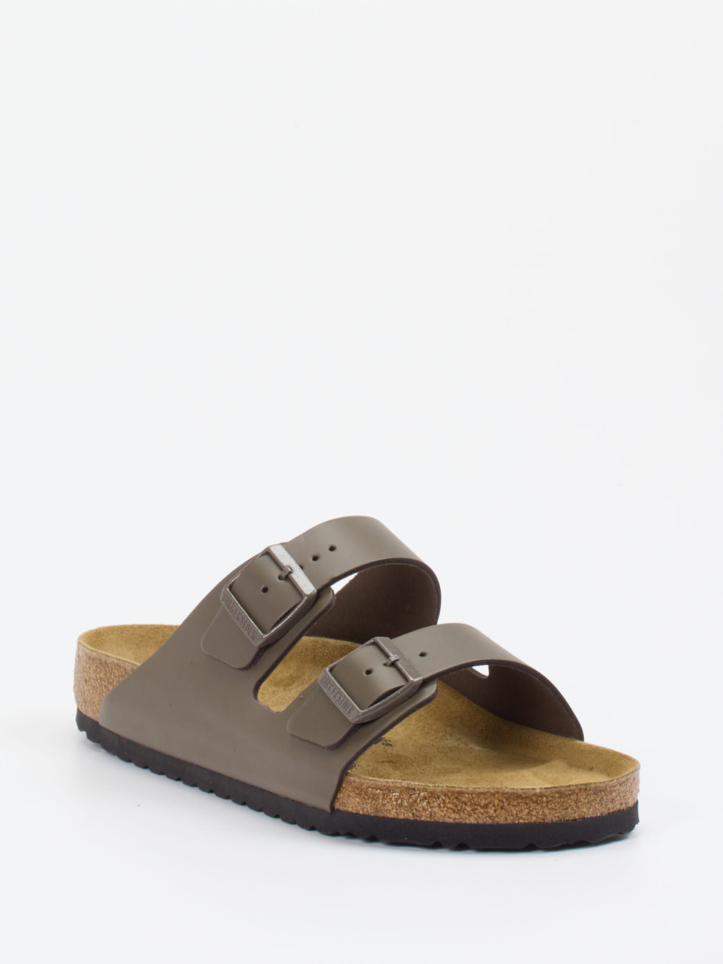 Birkenstock – Zweiriemer aus Kalbleder in Schlammgrün