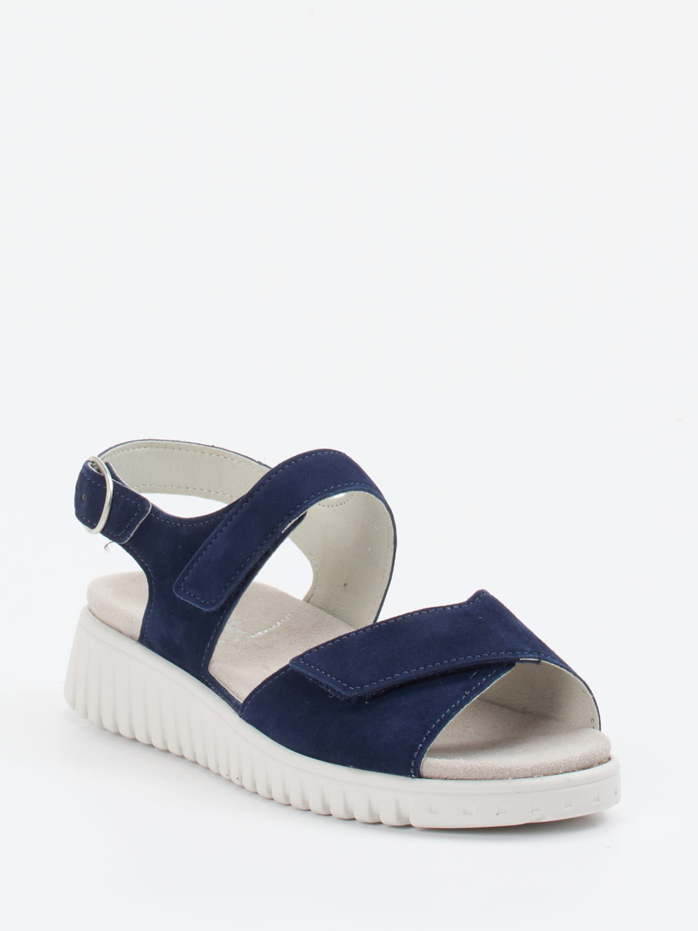 Semler – Komfortsandalen aus Veloursleder marineblau