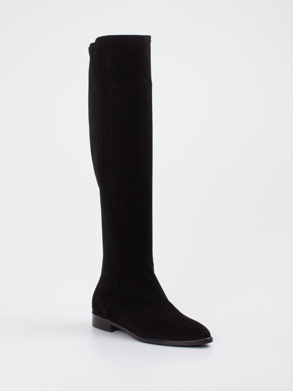 Konstantin Starke – Overknee-Stiefel aus Veloursleder schwarz