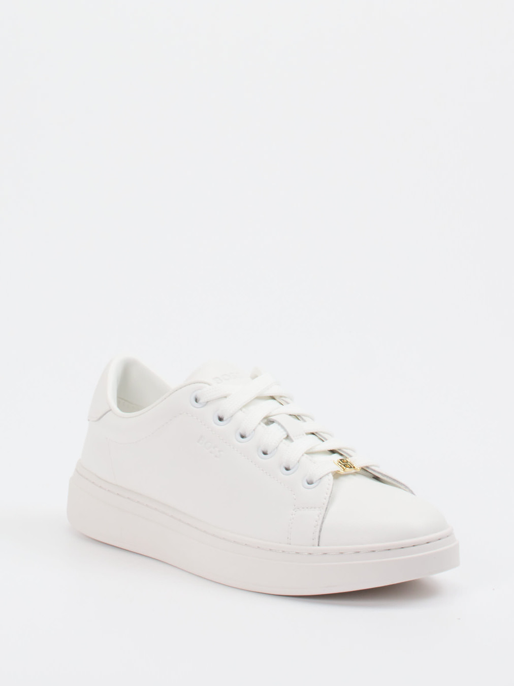 Boss – Sneaker aus Kalbleder in Weiß
