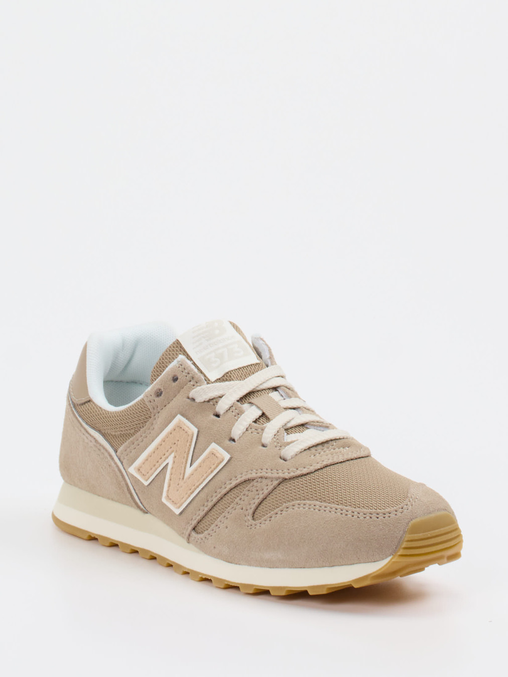 New Balance – Retro-Sneaker aus Textil und Veloursleder Beige