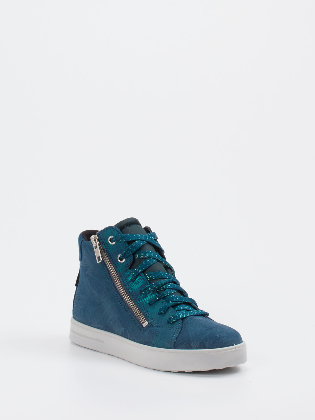 Superfit – High-Top Sneaker aus Veloursleder petrol