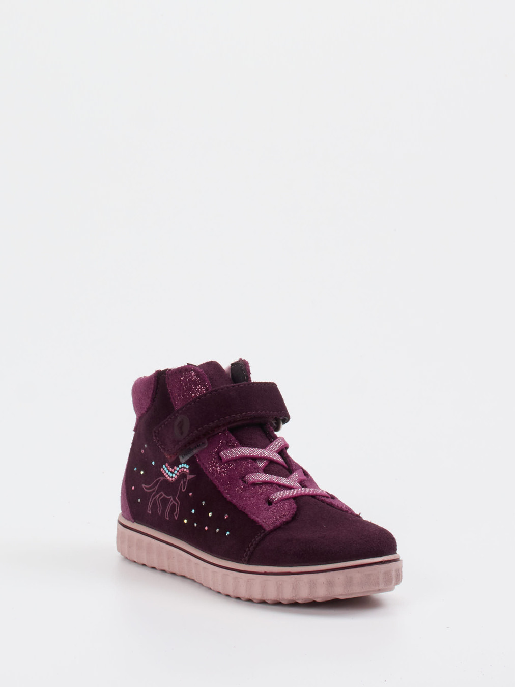 Ricosta – High-Top Sneaker aus Veloursleder brombeer