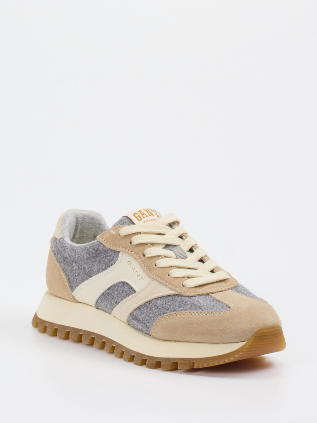 Gant – Retro-Sneaker aus Veloursleder beige