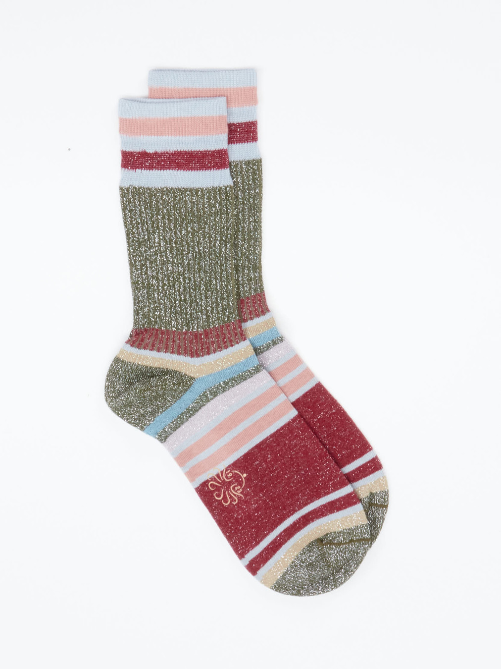 Alto Milano – Crew-Socken aus Textil in Glitzeroptik