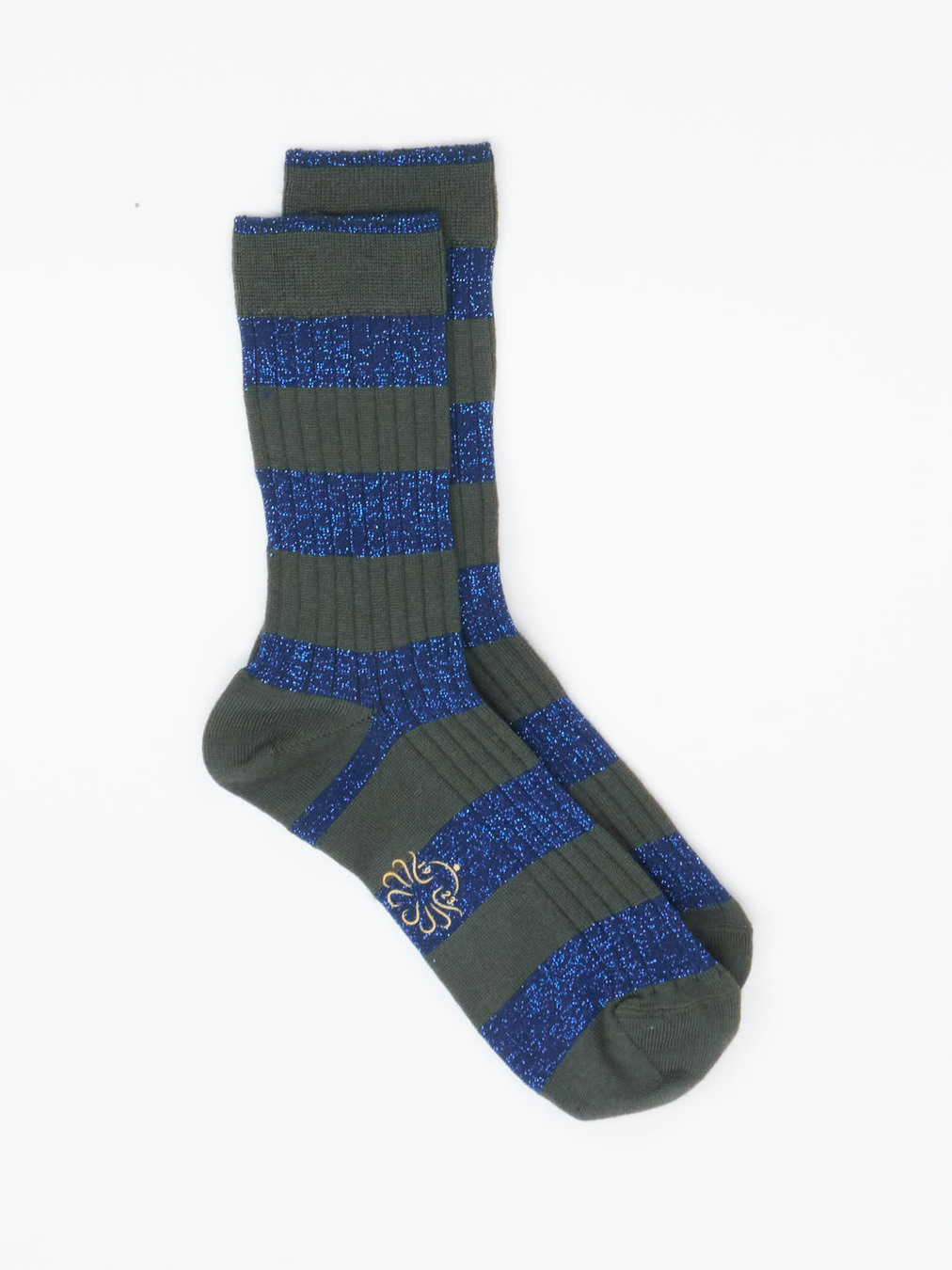 Alto Milano – Crew-Socken aus Wolle mit Glitzerdetail
