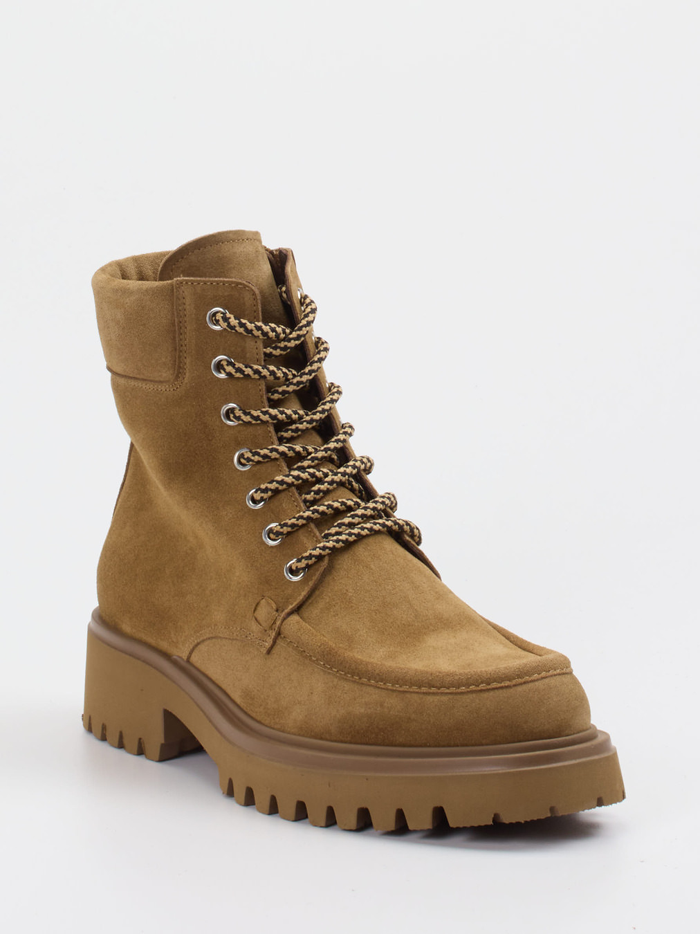 Konstantin Starke – Schnürboots aus Veloursleder cognac