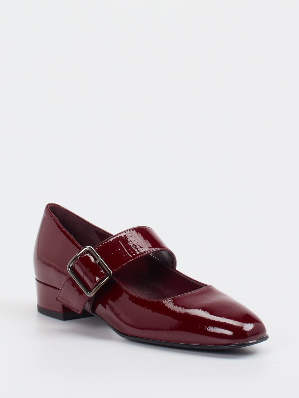 Konstantin Starke – Mary Janes aus Lackleder Bordeauxrot