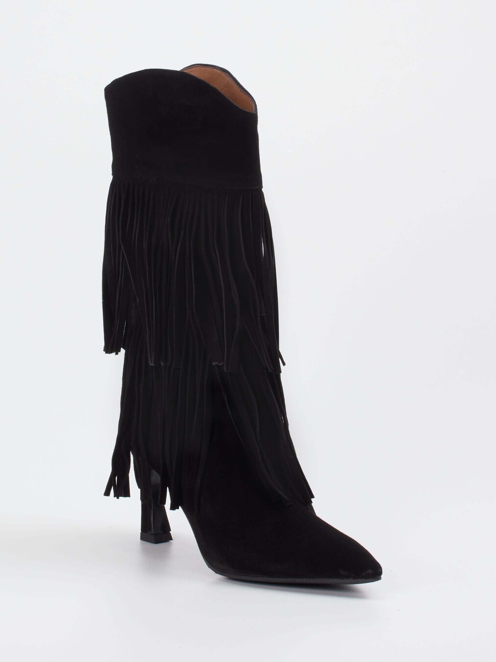 Konstantin Starke – Cowboy Boots aus Veloursleder schwarz