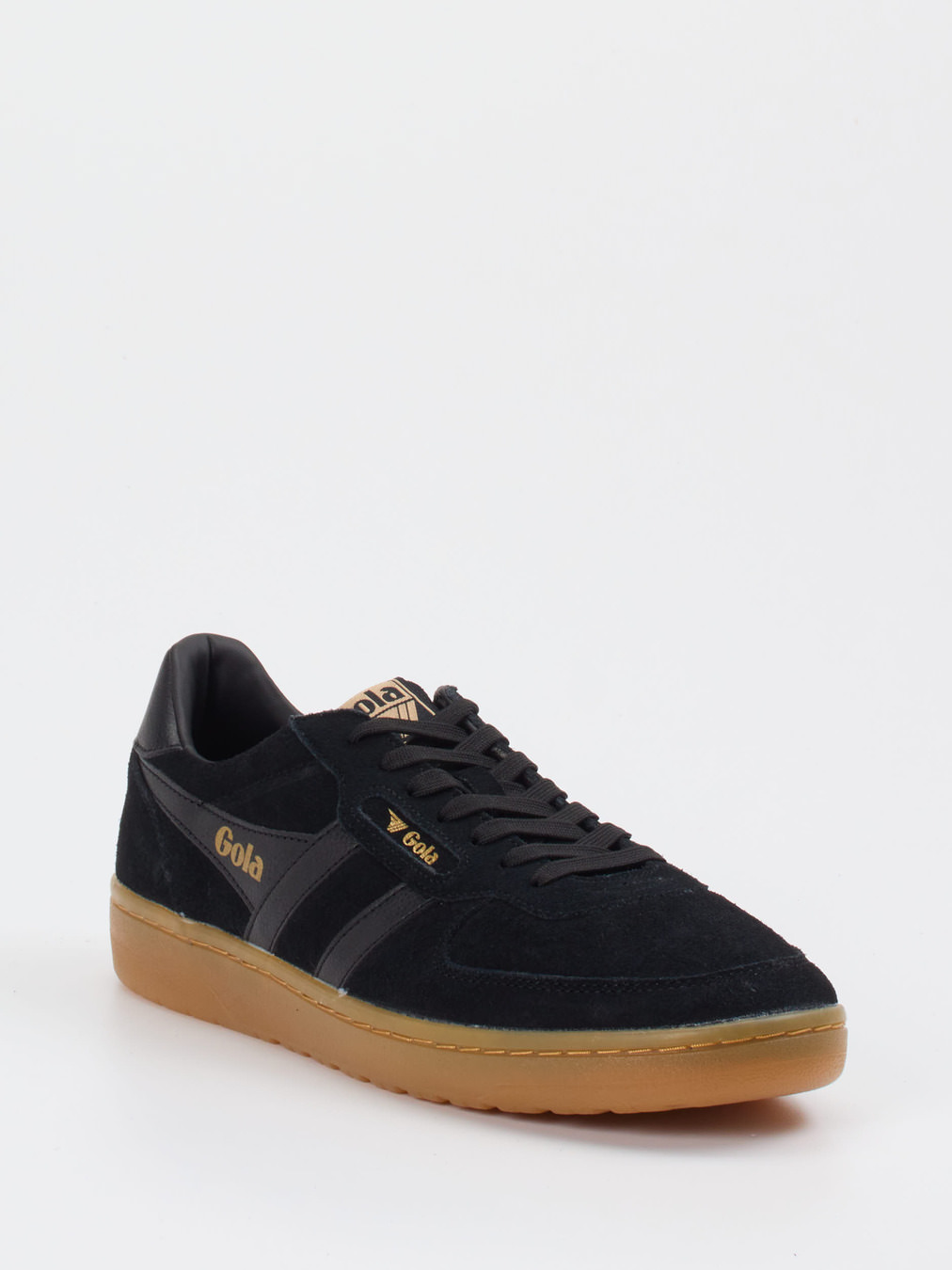 Gola – Low-Top Sneaker aus Veloursleder Schwarz