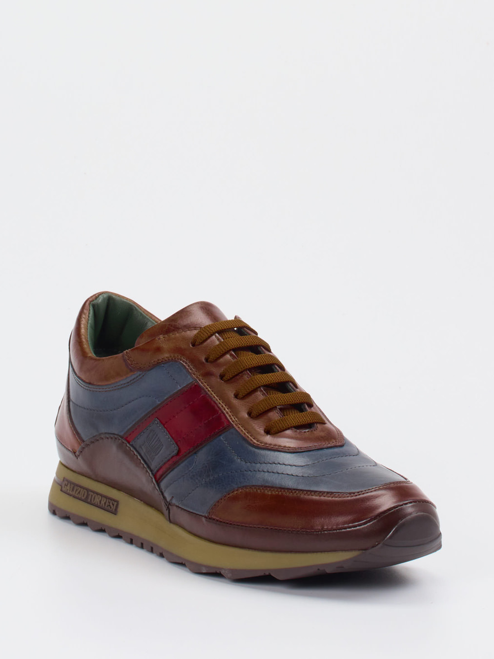 Galizio Torresi – Leder-Sneaker aus Kalbleder Blaugrau