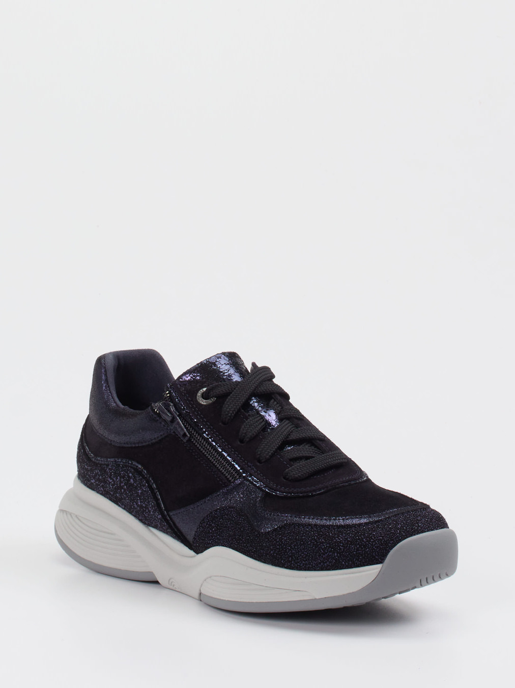 XSensible – Komfort-Sneaker aus Veloursleder Schwarz