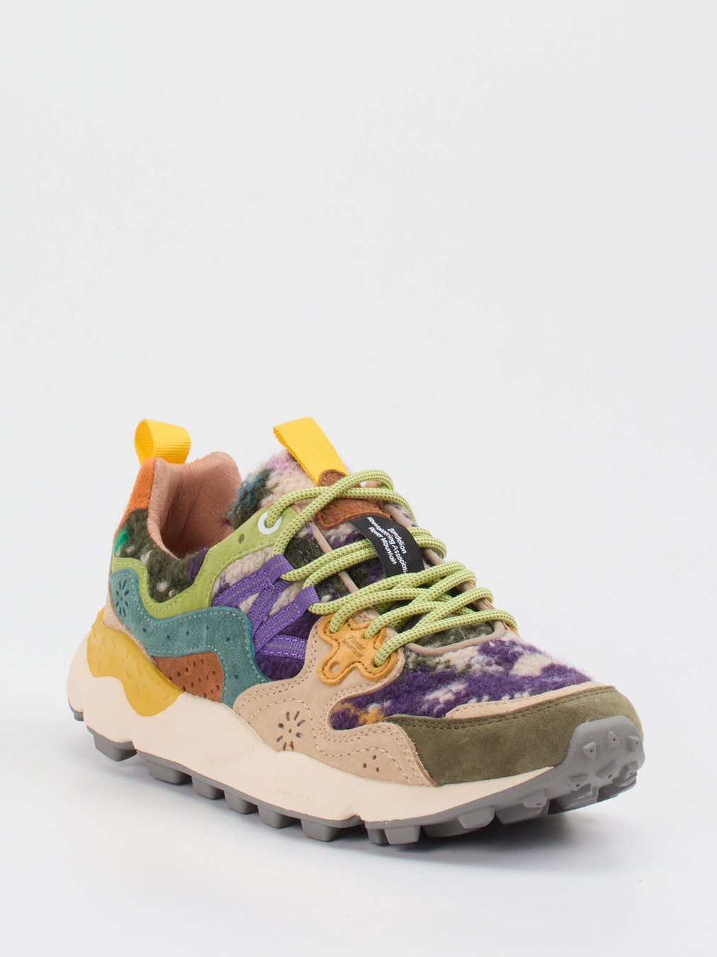 Flower Mountain – Sneaker aus Velour und Textil multicolor
