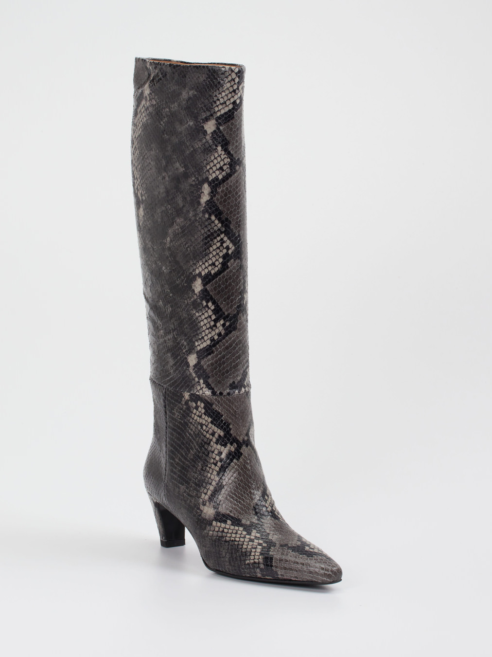 Konstantin Starke – Stiefel aus geprägtem Leder grau