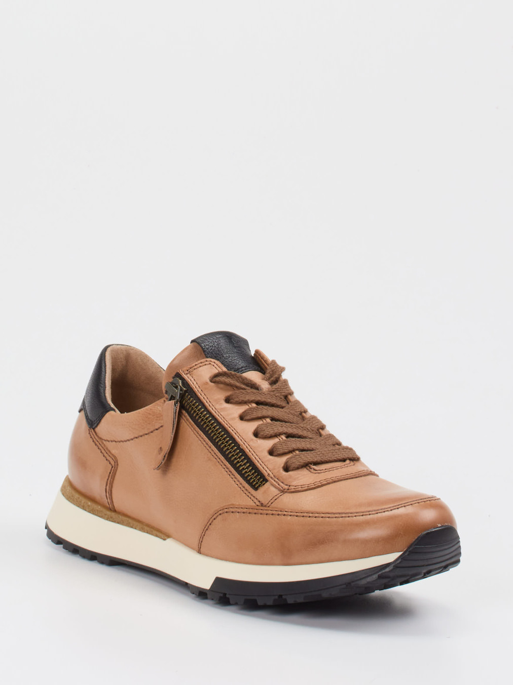 Paul Green – Sneaker aus Kalbleder cognacbraun