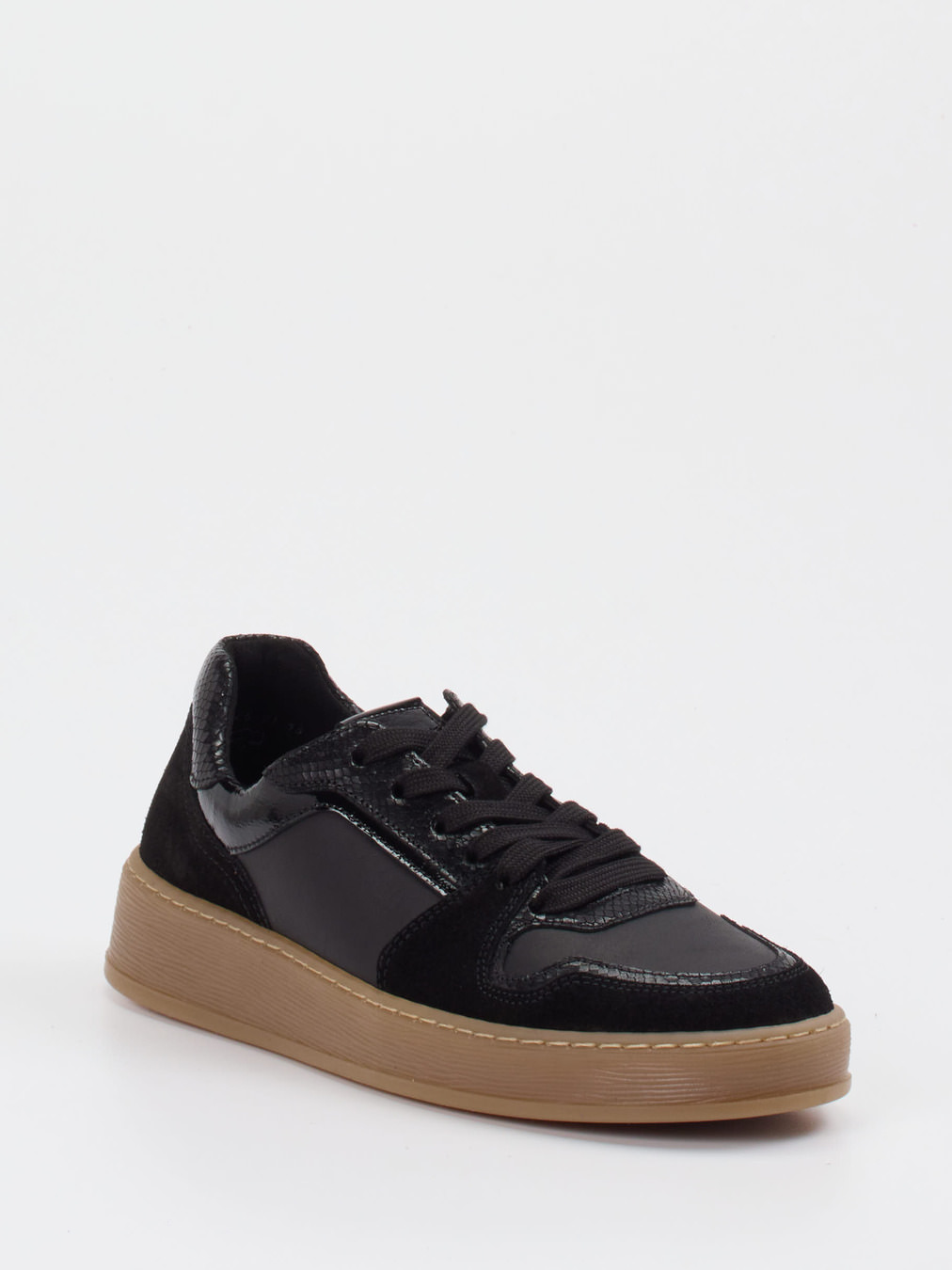 Gabor Comfort – Sneaker aus Velour/Leder Schwarz