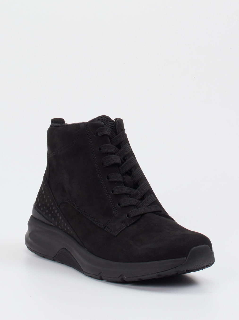 Gabor Comfort – Schnür-Boots aus Nubukleder Schwarz