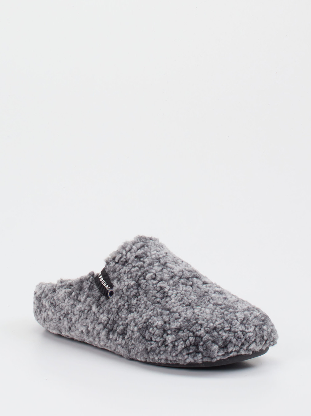 Verbenas – Hausschuh aus Teddyfleece grau