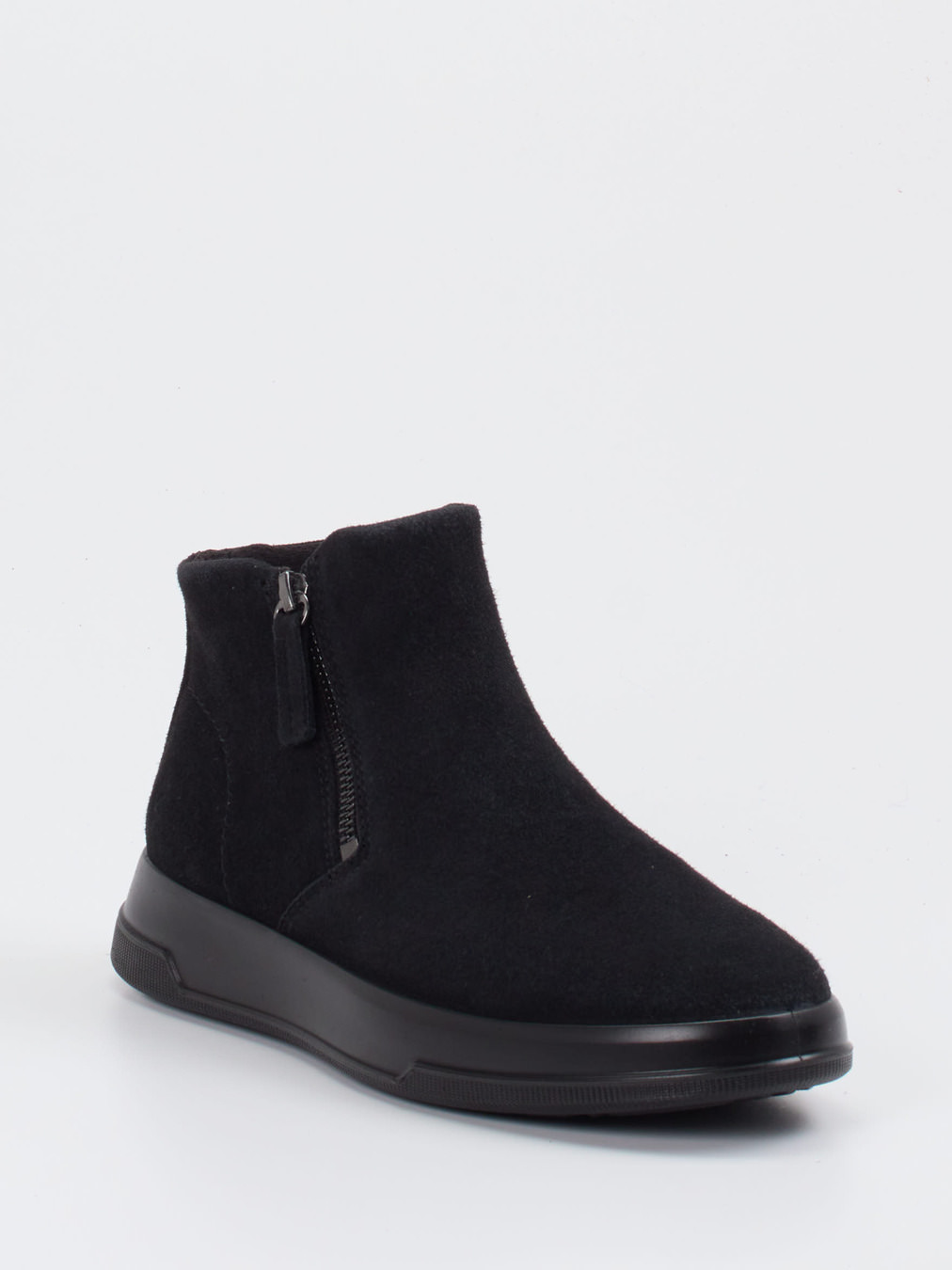 Ecco – Stiefelette aus Veloursleder schwarz