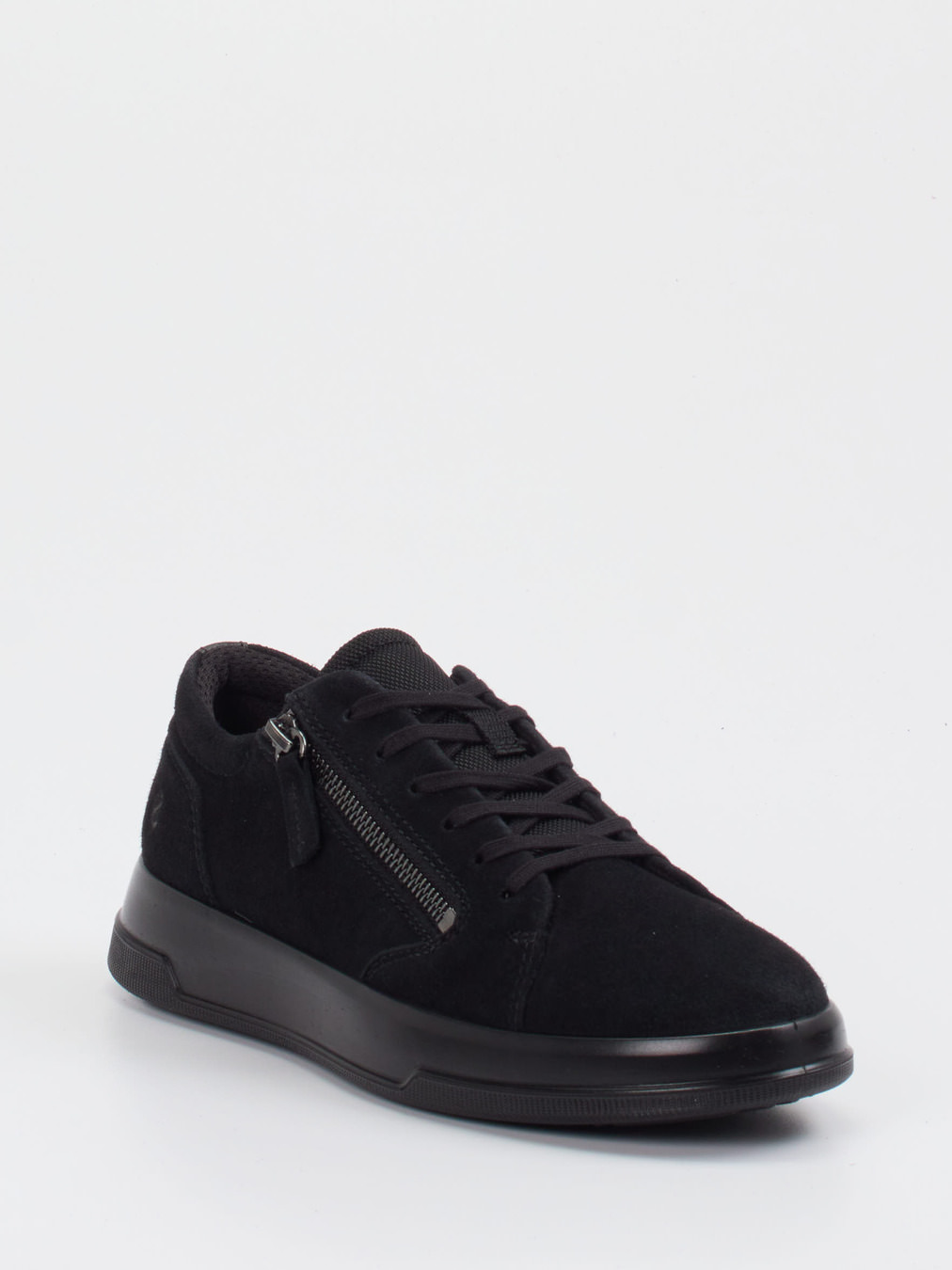 Ecco – Sneaker aus Veloursleder schwarz