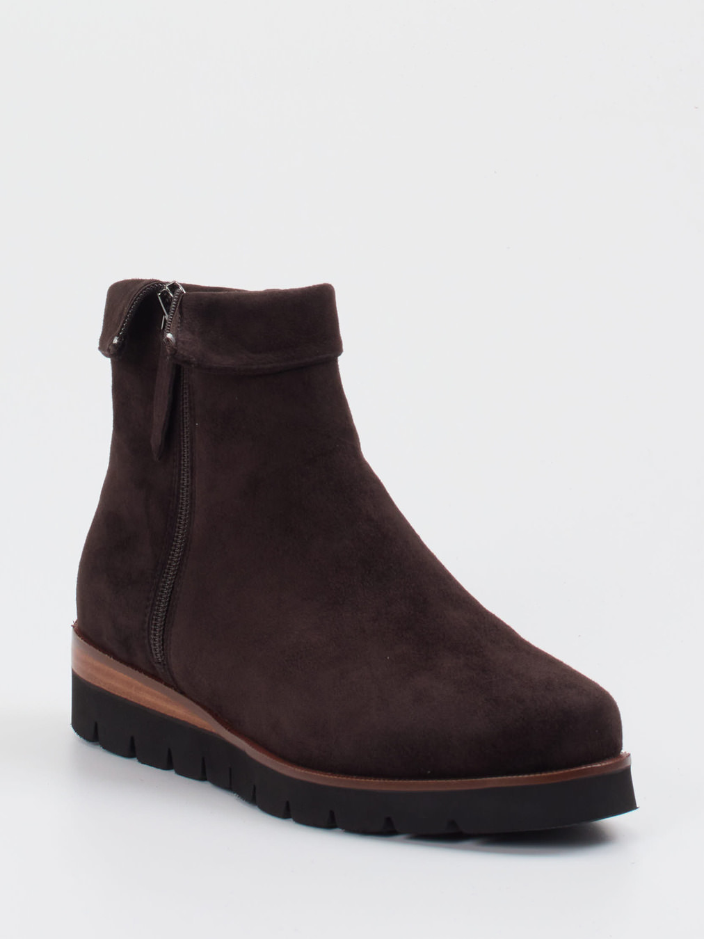 Di Lauro – Stiefeletten aus Veloursleder Dunkelbraun