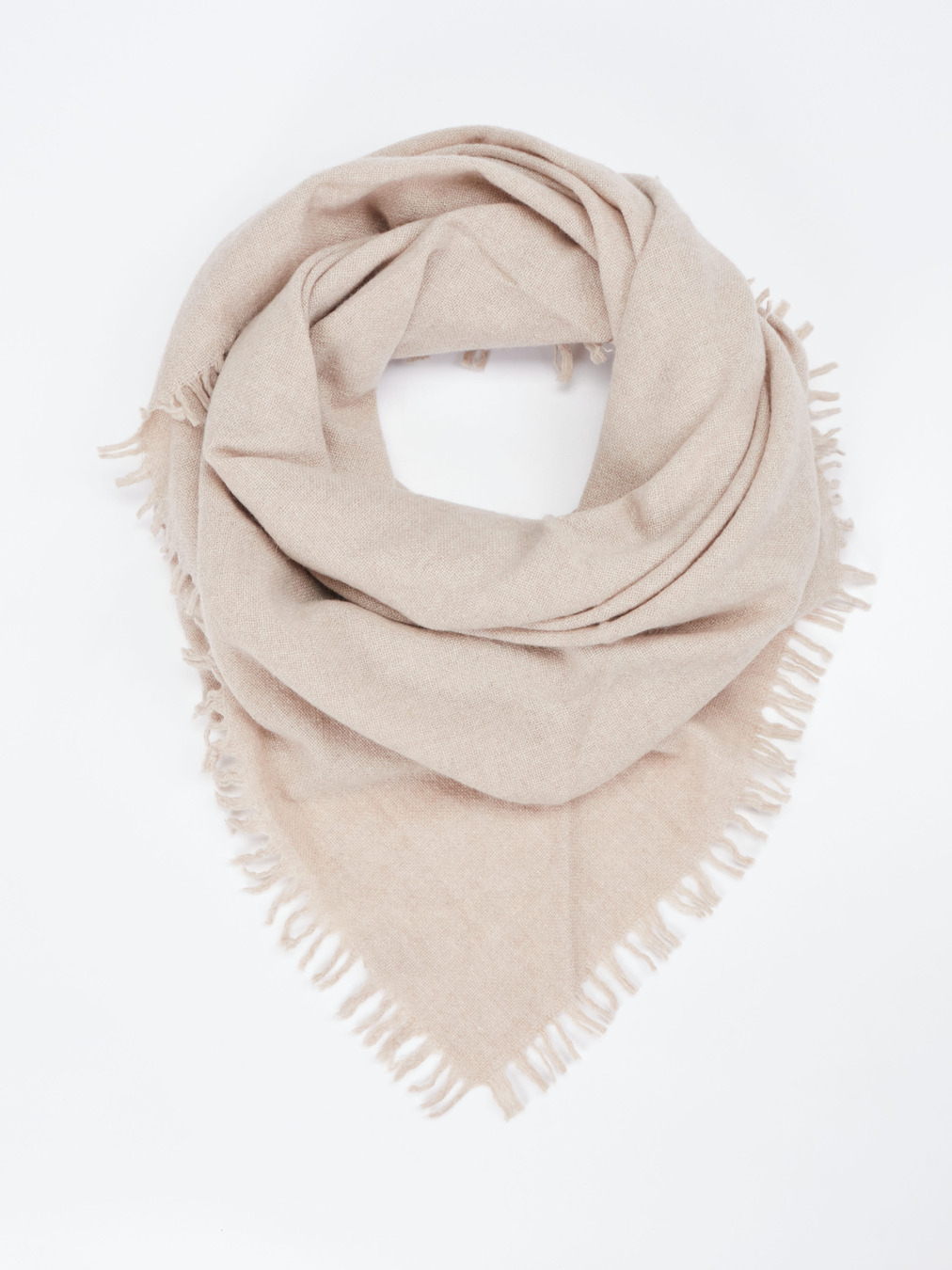 Blui – Dreieckstuch aus Wolle-Kaschmir beige