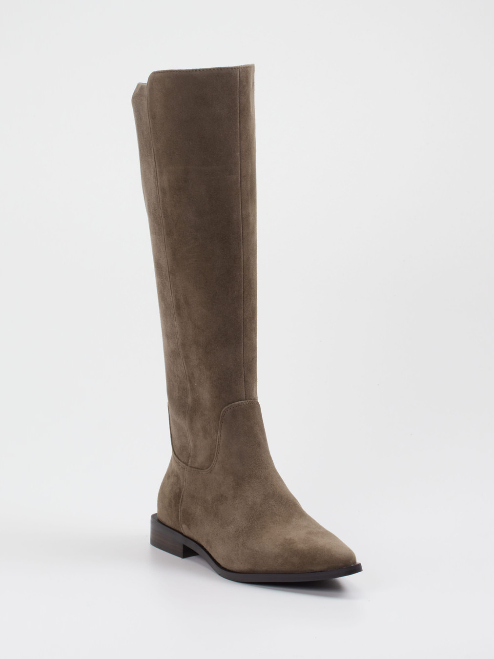 Andrea Puccini – Kniehohe Stiefel aus Veloursleder grau