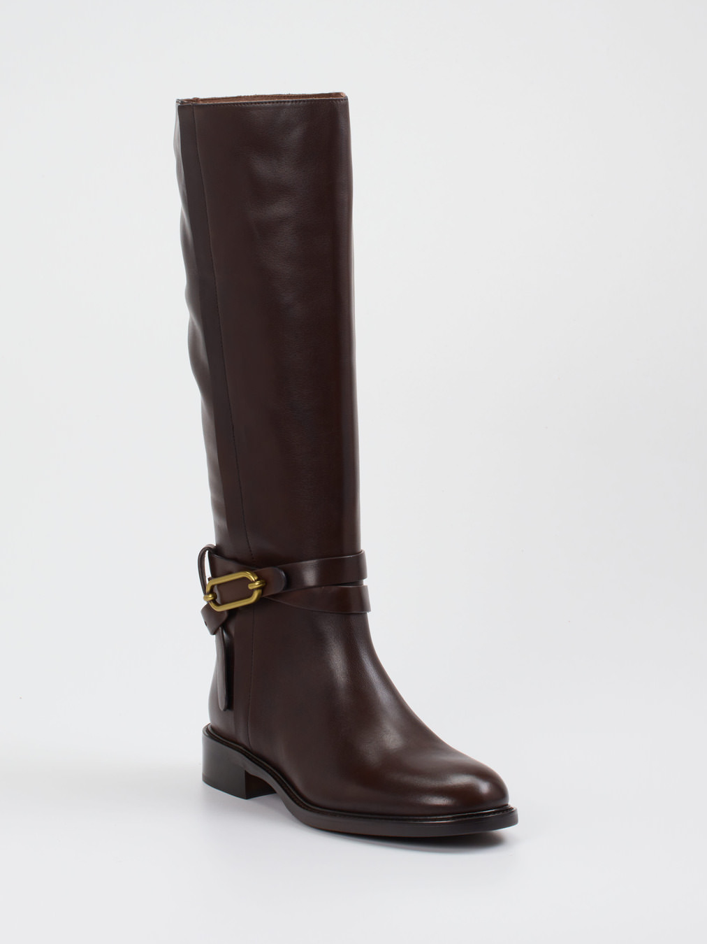 Andrea Puccini – Reitstiefel aus Glattleder Dunkelbraun