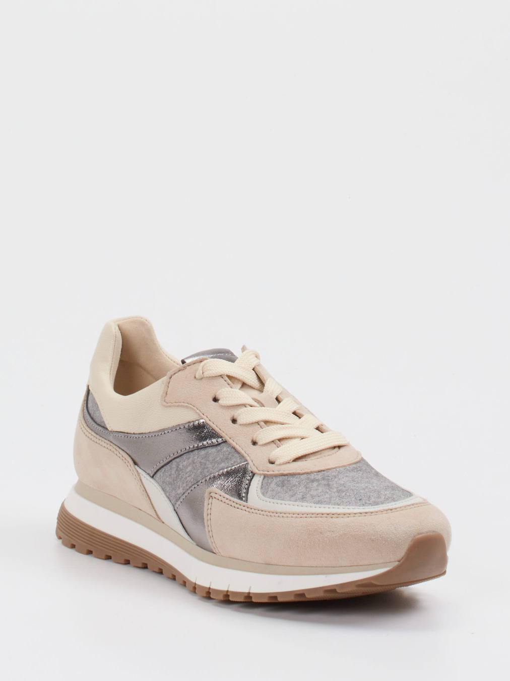 Gabor Comfort – Sneaker aus Veloursleder beige