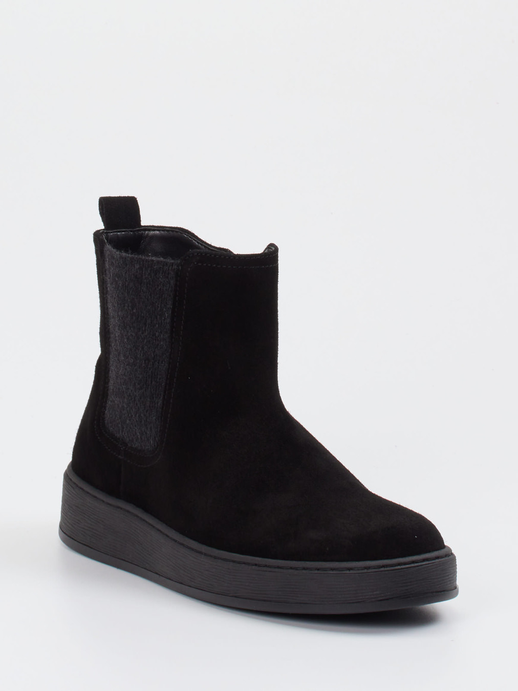 Gabor Comfort – Chelsea-Stiefelette aus Veloursleder Schwarz