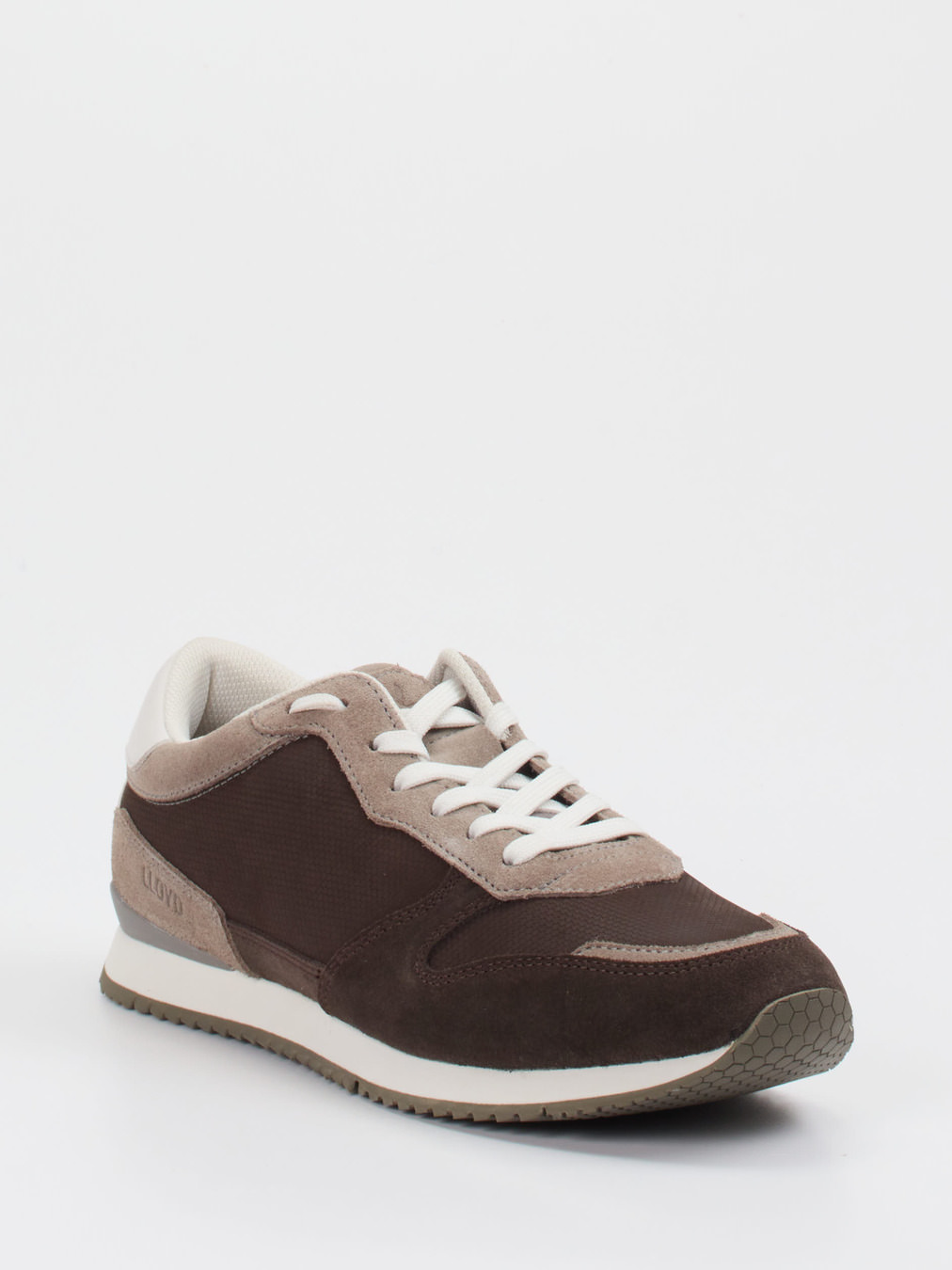 Lloyd – Retro-Sneaker aus Velours- und Nubukleder braun