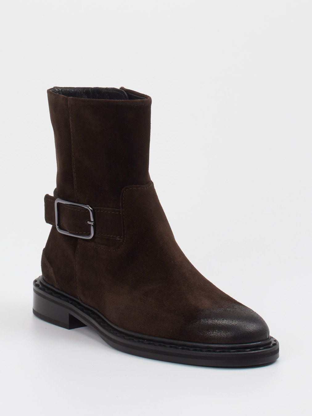 Kennel & Schmenger – Biker-Stiefelette aus Veloursleder Braun