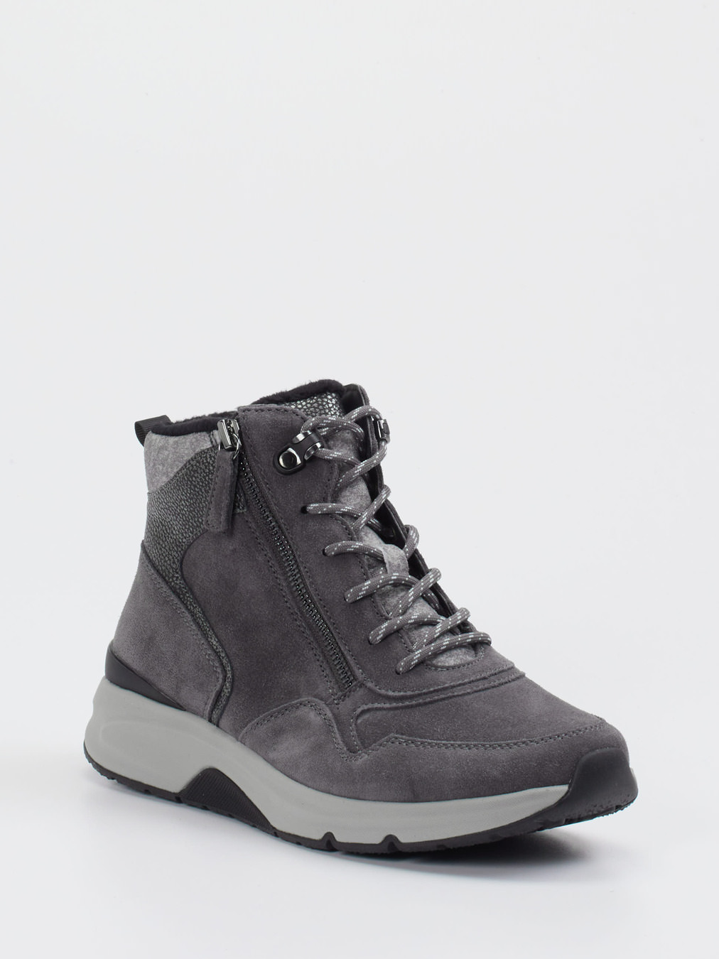 Gabor Comfort – Stiefelette aus Veloursleder grau