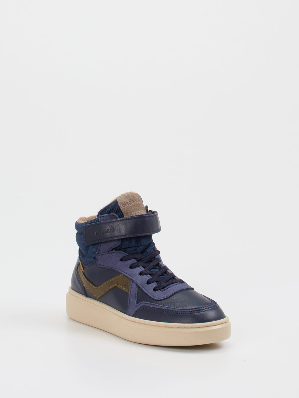 Bisgaard – High-Top Sneaker aus Kalbleder Dunkelblau