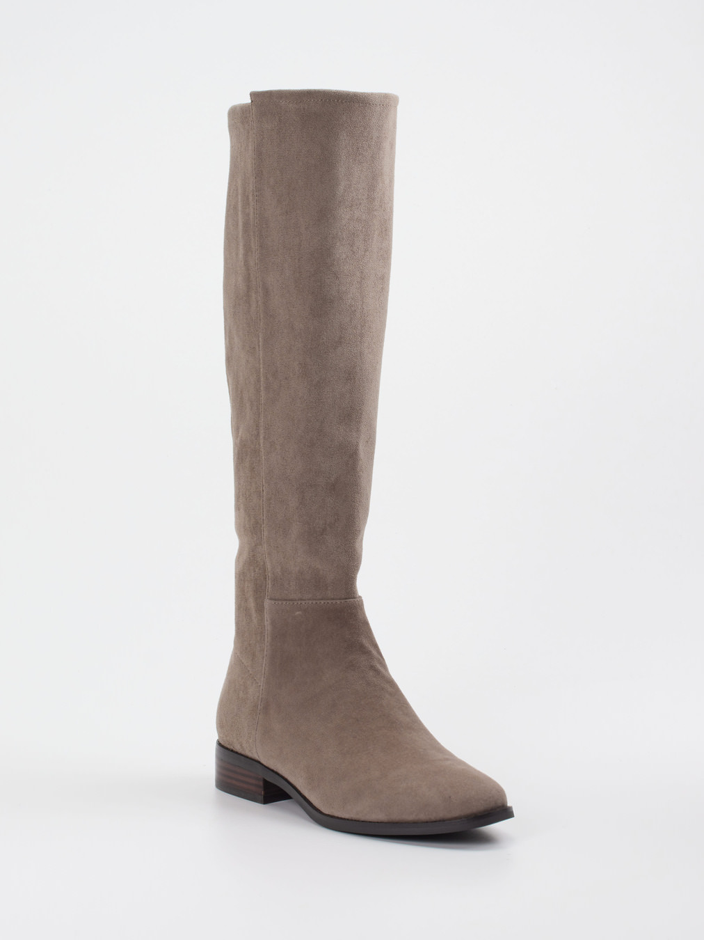 Di Lauro – Kniehohe Stiefel aus Veloursleder Taupe