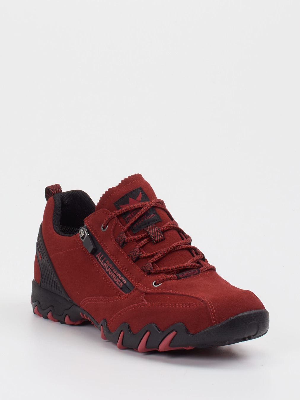 Allrounder – Outdoor-Sneaker aus Veloursleder Dunkelrot