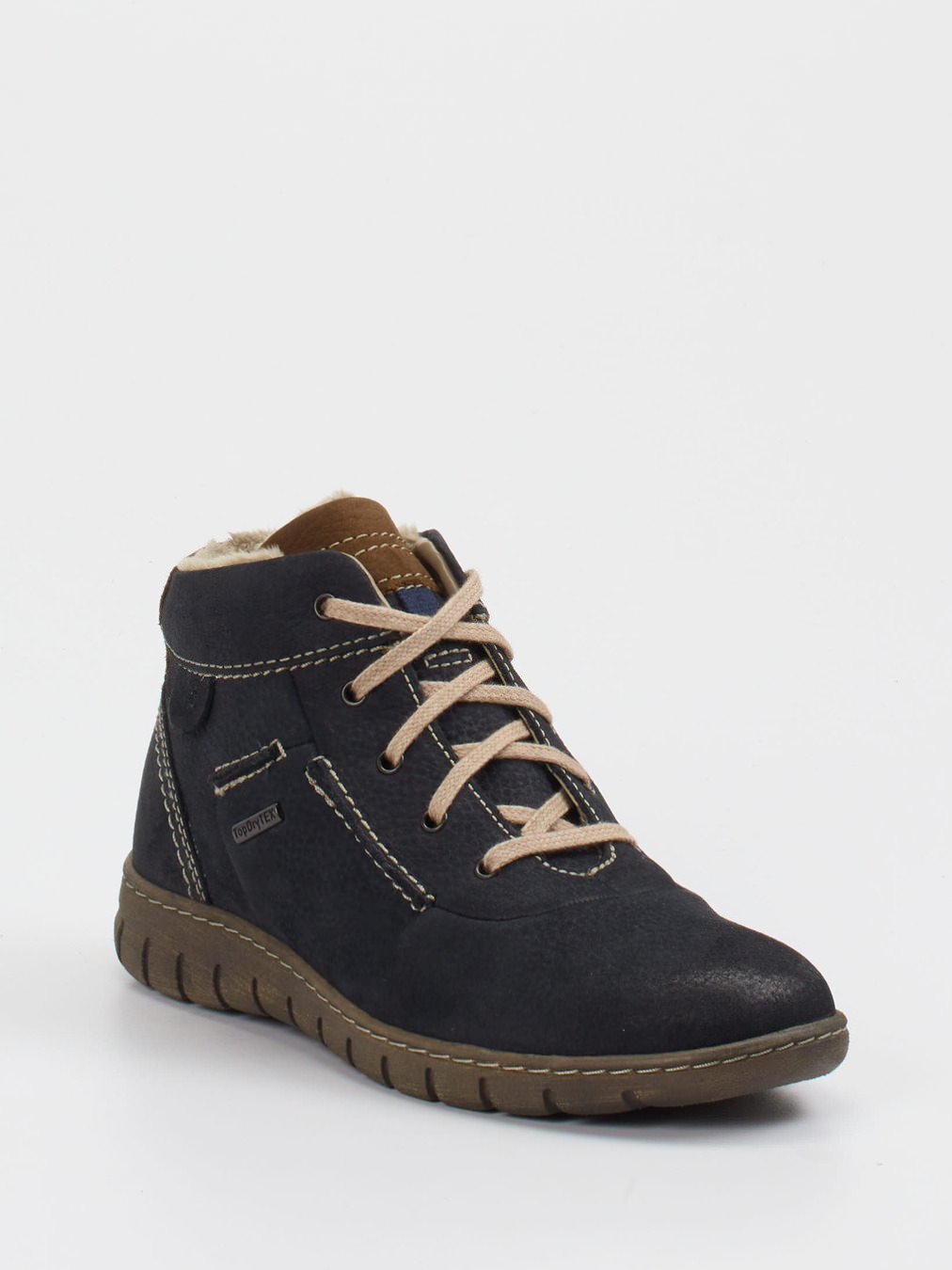 Josef Seibel – Stiefelette aus Velourslederimitat schwarzgrau