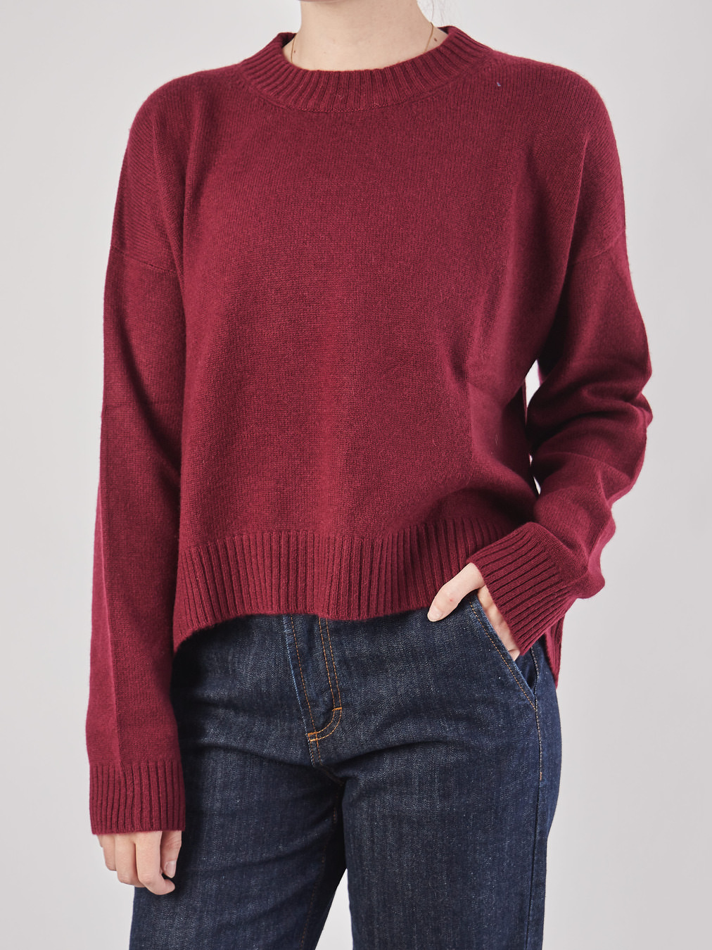 HURRAY – Feinstrickpullover aus Kaschmir in Bordeaux