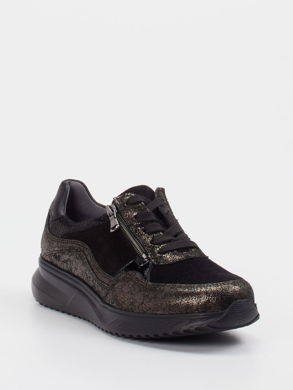 Waldläufer – Komfort-Sneaker aus Veloursleder schwarz