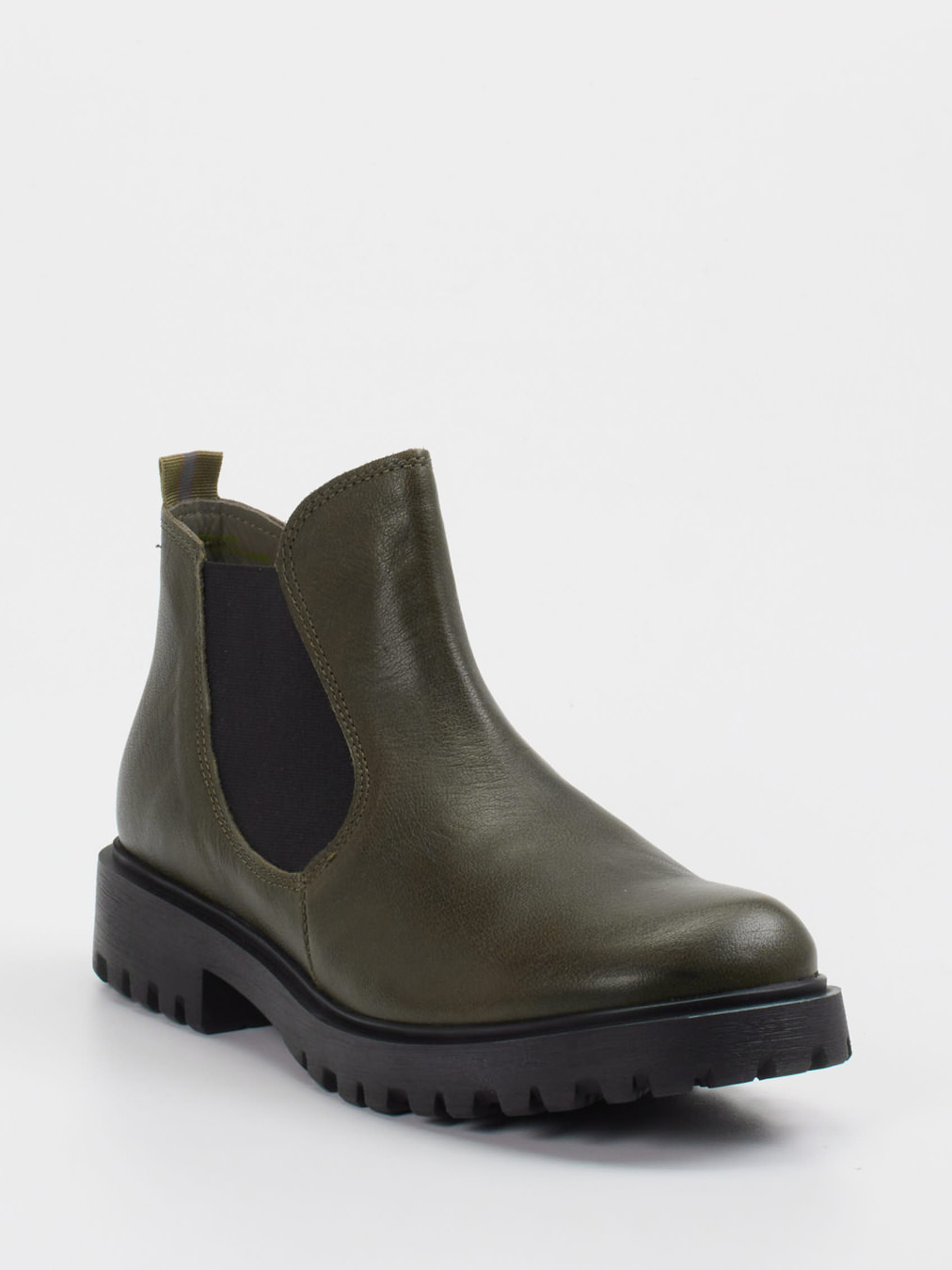 Think – Chelsea Boots aus Kalbleder Olivgrün